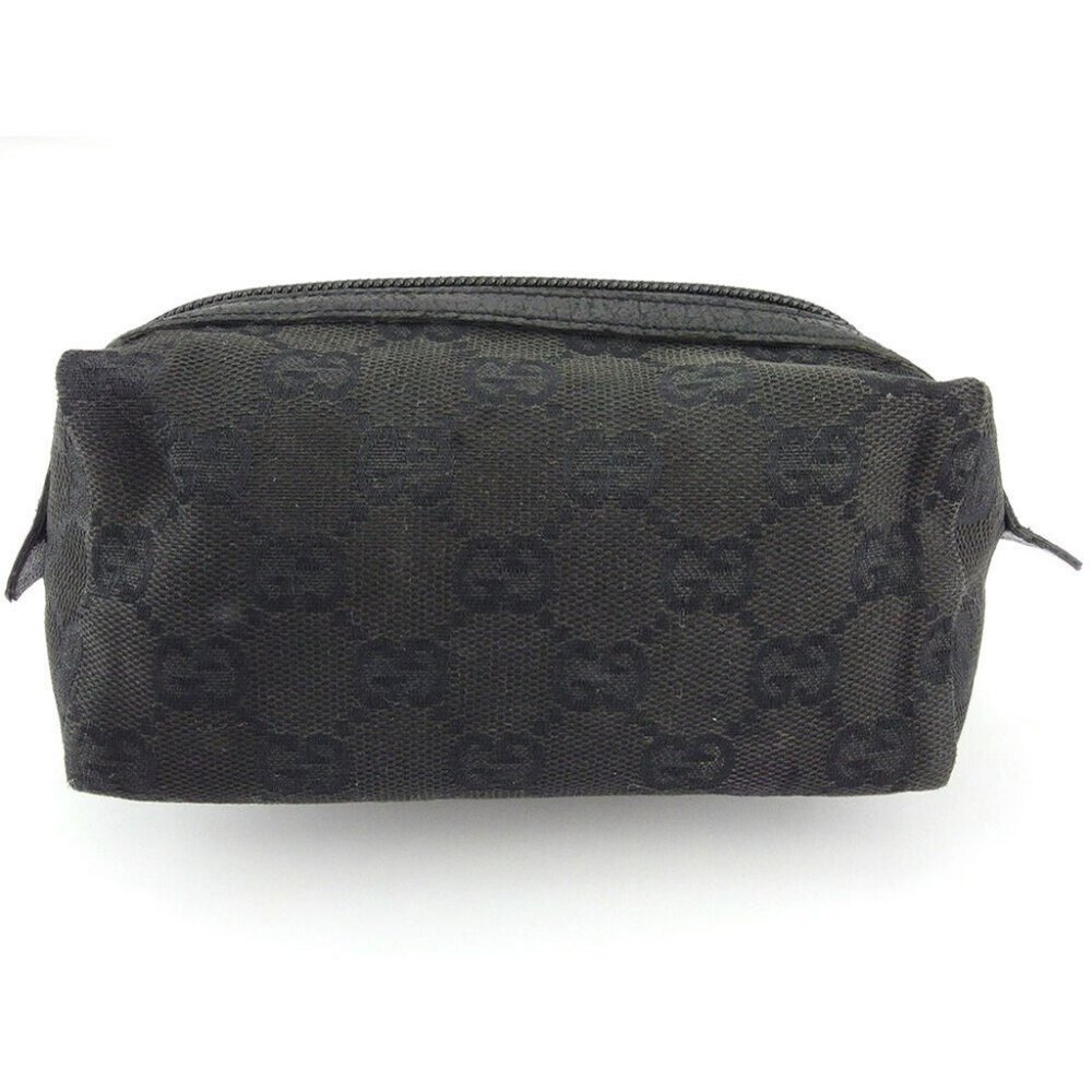 GUCCI porch GG canvas canvas �~ leather Auth used T